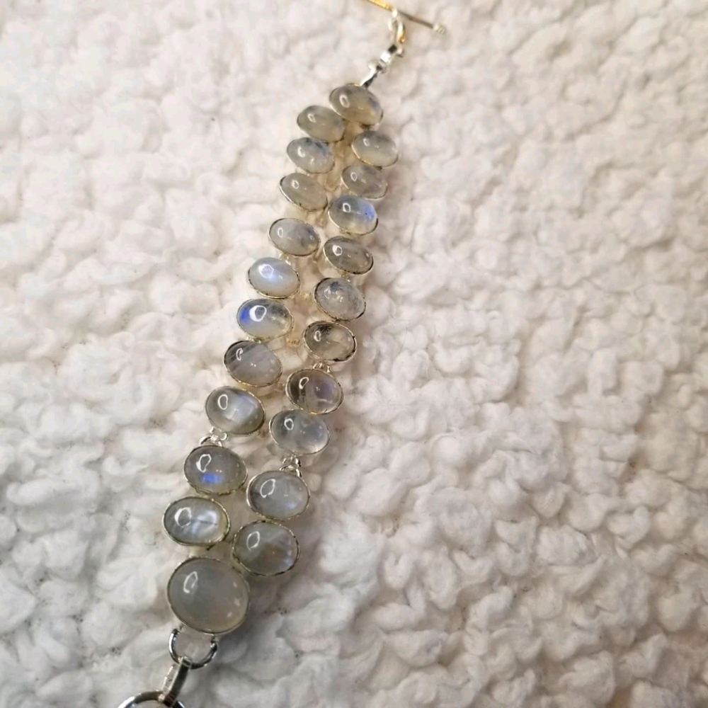 Moonstone & Silver Goddess Bracelet